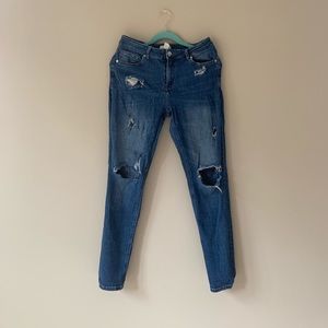 Distressed vintage jeans